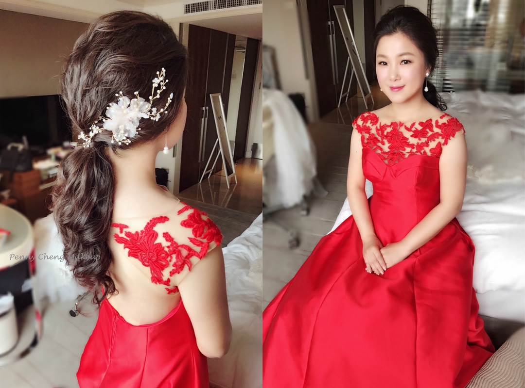 新娘秘書 晚禮服造型 韓式風格 氣質典雅 海外新娘 老爺飯店