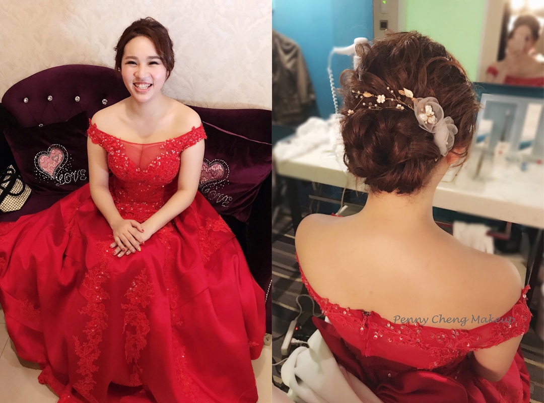 新娘秘書 晚禮服造型 韓式風格 氣質典雅 光澤底妝