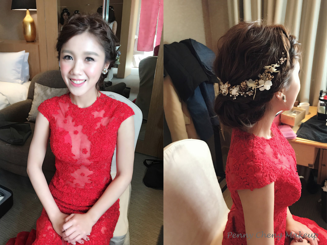 新娘秘書 晚禮服造型 韓式風格 氣質典雅 海外新娘 翰品大飯店