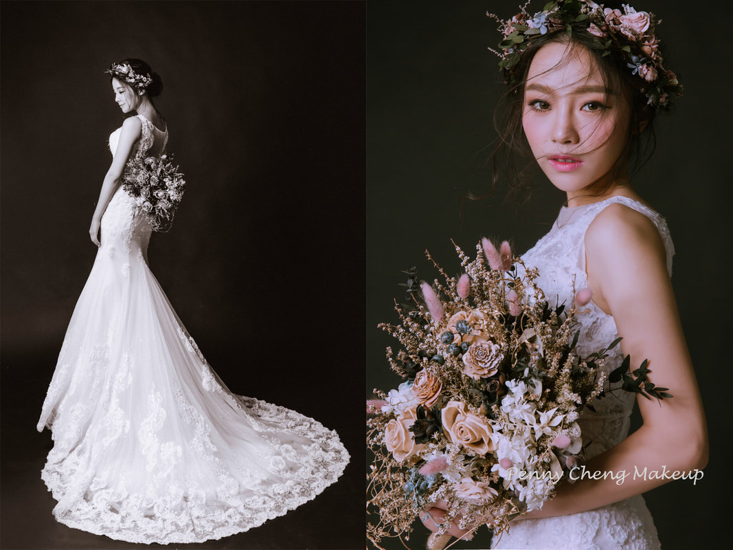 新娘秘書韓系風格時尚裸妝乾燥花造型